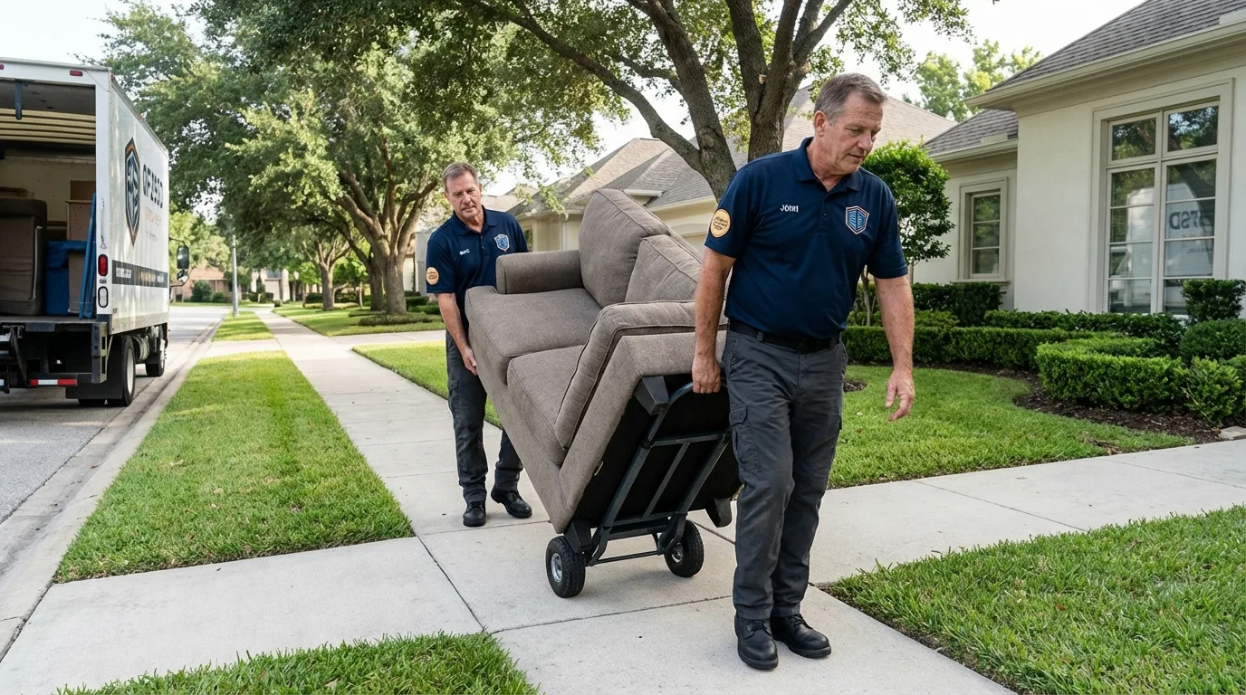 Local residential moving crew loading furniture in Pembroke, GA
